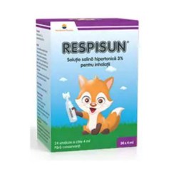 Respisun solutie salina hipertonica 3%, 24 unidoze, Sunwave